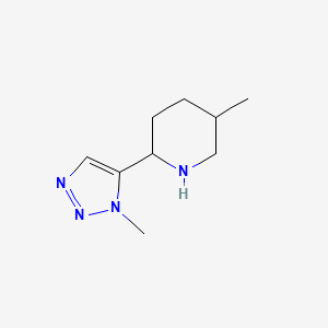 molecular formula C9H16N4 B13303450 5-methyl-2-(1-methyl-1H-1,2,3-triazol-5-yl)piperidine 