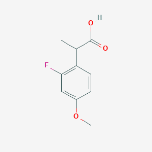 molecular formula C10H11FO3 B13303457 2-(2-Fluoro-4-methoxyphenyl)propanoic acid 