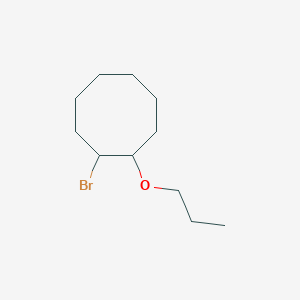 molecular formula C11H21BrO B13303463 1-Bromo-2-propoxycyclooctane 