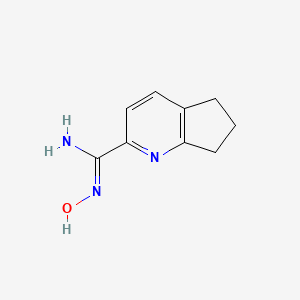 molecular formula C9H11N3O B13303476 N'-Hydroxy-5H,6H,7H-cyclopenta[b]pyridine-2-carboximidamide 