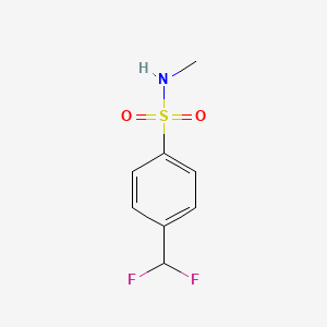 molecular formula C8H9F2NO2S B13303539 4-(Difluoromethyl)-N-methylbenzene-1-sulfonamide 