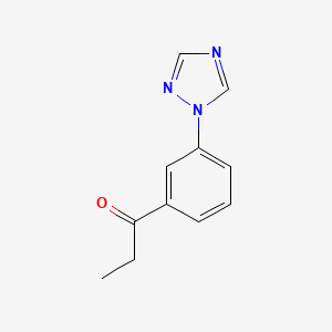 molecular formula C11H11N3O B13303556 1-[3-(1H-1,2,4-Triazol-1-yl)phenyl]propan-1-one 