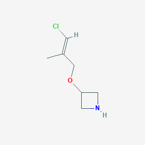 molecular formula C7H12ClNO B13303583 3-[(3-Chloro-2-methylprop-2-en-1-yl)oxy]azetidine 