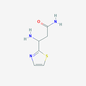 molecular formula C6H9N3OS B13303587 3-Amino-3-(1,3-thiazol-2-yl)propanamide 