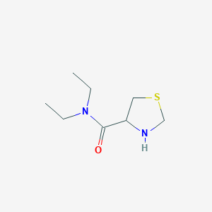 molecular formula C8H16N2OS B13303602 N,N-diethyl-1,3-thiazolidine-4-carboxamide 