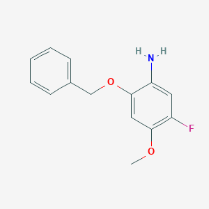 molecular formula C14H14FNO2 B13303642 2-(Benzyloxy)-5-fluoro-4-methoxyaniline 