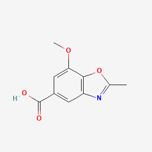 molecular formula C10H9NO4 B13303657 7-Methoxy-2-methyl-1,3-benzoxazole-5-carboxylic acid CAS No. 1197944-61-8