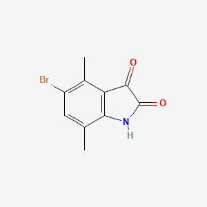 molecular formula C10H8BrNO2 B13303672 5-Bromo-4,7-dimethyl-2,3-dihydro-1H-indole-2,3-dione 