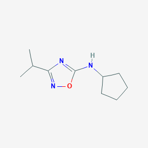 molecular formula C10H17N3O B13303712 n-Cyclopentyl-3-isopropyl-1,2,4-oxadiazol-5-amine 