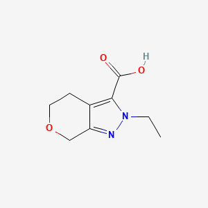 molecular formula C9H12N2O3 B13303731 2-Ethyl-2H,4H,5H,7H-pyrano[3,4-c]pyrazole-3-carboxylic acid 