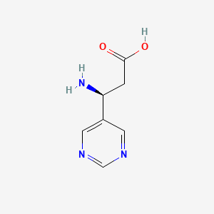 molecular formula C7H9N3O2 B13303801 (3S)-3-Amino-3-(pyrimidin-5-YL)propanoic acid 