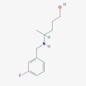 molecular formula C12H18FNO B13303815 4-{[(3-Fluorophenyl)methyl]amino}pentan-1-ol 