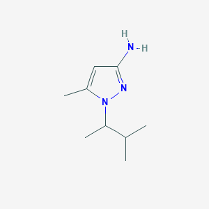 molecular formula C9H17N3 B13303830 5-Methyl-1-(3-methylbutan-2-yl)-1H-pyrazol-3-amine 