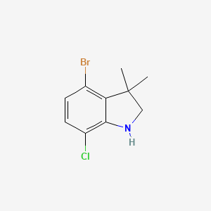 molecular formula C10H11BrClN B13303844 4-bromo-7-chloro-3,3-dimethyl-2,3-dihydro-1H-indole 