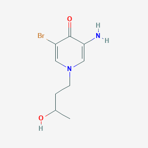 molecular formula C9H13BrN2O2 B13303857 3-Amino-5-bromo-1-(3-hydroxybutyl)-1,4-dihydropyridin-4-one 