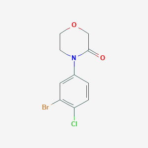 molecular formula C10H9BrClNO2 B13303877 4-(3-Bromo-4-chloro-phenyl)-morpholin-3-one 