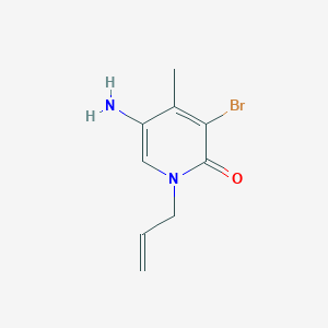 molecular formula C9H11BrN2O B13303898 5-Amino-3-bromo-4-methyl-1-(prop-2-EN-1-YL)-1,2-dihydropyridin-2-one 