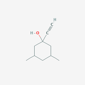 molecular formula C10H16O B13303910 1-Ethynyl-3,5-dimethylcyclohexan-1-ol 