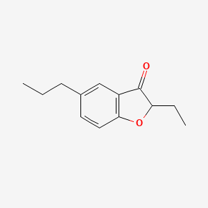 molecular formula C13H16O2 B13303934 2-Ethyl-5-propyl-2,3-dihydro-1-benzofuran-3-one 