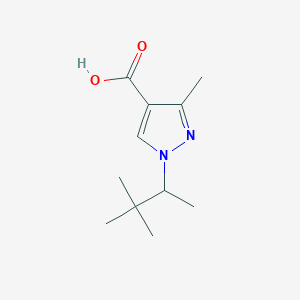 molecular formula C11H18N2O2 B13303961 1-(3,3-Dimethylbutan-2-yl)-3-methyl-1H-pyrazole-4-carboxylic acid 