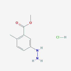 molecular formula C9H13ClN2O2 B13303977 Methyl 5-hydrazinyl-2-methylbenzoate hydrochloride 