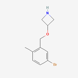 molecular formula C11H14BrNO B13303989 3-[(5-Bromo-2-methylphenyl)methoxy]azetidine 