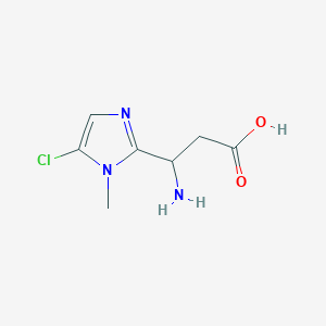 molecular formula C7H10ClN3O2 B13304003 3-Amino-3-(5-chloro-1-methyl-1H-imidazol-2-yl)propanoic acid 