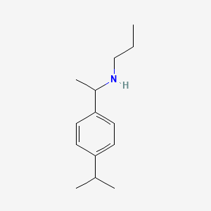 molecular formula C14H23N B13304037 {1-[4-(Propan-2-yl)phenyl]ethyl}(propyl)amine 