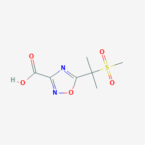 molecular formula C7H10N2O5S B13304042 5-(2-(Methylsulfonyl)propan-2-yl)-1,2,4-oxadiazole-3-carboxylic acid 