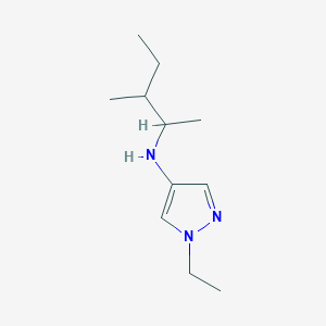 molecular formula C11H21N3 B13304055 1-Ethyl-N-(3-methylpentan-2-yl)-1H-pyrazol-4-amine 