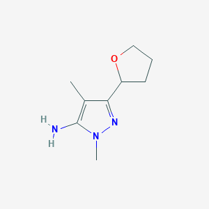 1,4-dimethyl-3-(oxolan-2-yl)-1H-pyrazol-5-amine