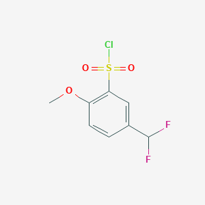 molecular formula C8H7ClF2O3S B13304096 5-(Difluoromethyl)-2-methoxybenzene-1-sulfonyl chloride 