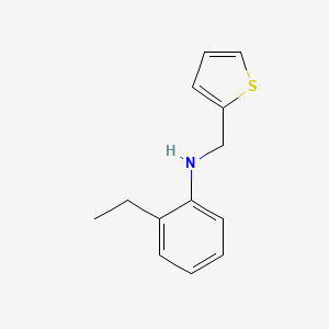 molecular formula C13H15NS B13304148 2-ethyl-N-(thiophen-2-ylmethyl)aniline 