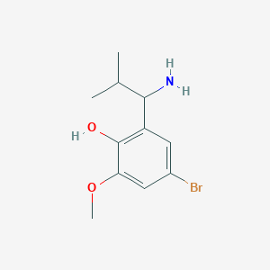 molecular formula C11H16BrNO2 B13304161 2-(1-Amino-2-methylpropyl)-4-bromo-6-methoxyphenol 