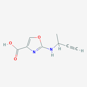 molecular formula C8H8N2O3 B13304186 2-[(But-3-yn-2-yl)amino]-1,3-oxazole-4-carboxylic acid 