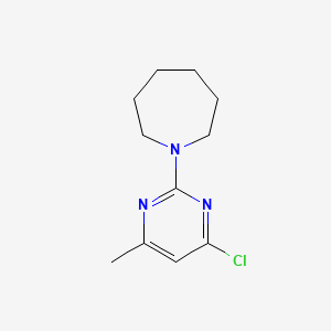 molecular formula C11H16ClN3 B13304260 1-(4-Chloro-6-methylpyrimidin-2-yl)azepane 