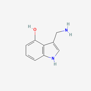 molecular formula C9H10N2O B13304301 3-(aminomethyl)-1H-indol-4-ol 