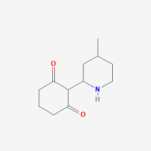 molecular formula C12H19NO2 B13304316 2-(4-Methylpiperidin-2-yl)cyclohexane-1,3-dione 