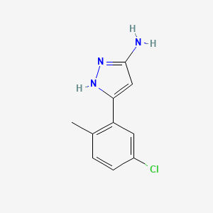 molecular formula C10H10ClN3 B13304350 3-(5-Chloro-2-methylphenyl)-1H-pyrazol-5-amine 