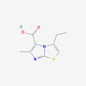 molecular formula C9H10N2O2S B13304376 3-Ethyl-6-methylimidazo[2,1-B]thiazole-5-carboxylicacid 