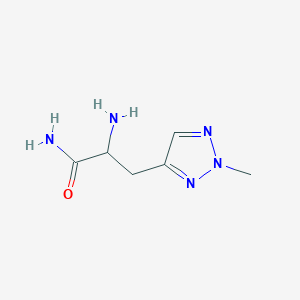 molecular formula C6H11N5O B13304388 2-Amino-3-(2-methyl-2H-1,2,3-triazol-4-yl)propanamide 