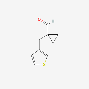 1-(Thiophen-3-ylmethyl)cyclopropane-1-carbaldehyde