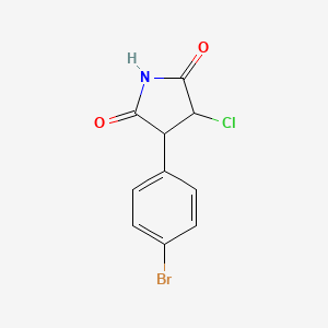 molecular formula C10H7BrClNO2 B13304438 3-(4-Bromophenyl)-4-chloropyrrolidine-2,5-dione 