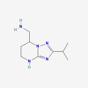 molecular formula C9H17N5 B13304491 [2-(Propan-2-yl)-4H,5H,6H,7H-[1,2,4]triazolo[1,5-a]pyrimidin-7-yl]methanamine 