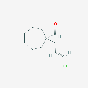 1-(3-Chloroprop-2-en-1-yl)cycloheptane-1-carbaldehyde