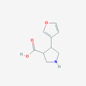 molecular formula C9H11NO3 B13304517 4-(Furan-3-yl)pyrrolidine-3-carboxylic acid 