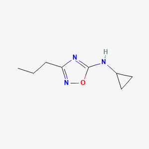 molecular formula C8H13N3O B13304567 N-cyclopropyl-3-propyl-1,2,4-oxadiazol-5-amine 