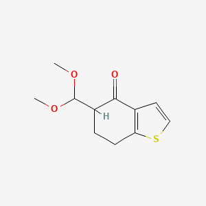 molecular formula C11H14O3S B13304578 5-(Dimethoxymethyl)-4,5,6,7-tetrahydro-1-benzothiophen-4-one 