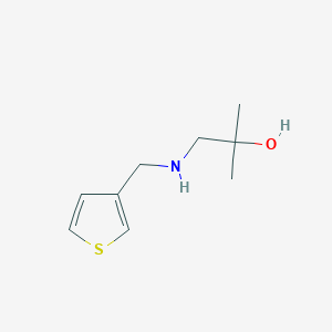 molecular formula C9H15NOS B13304602 2-Methyl-1-((thiophen-3-ylmethyl)amino)propan-2-ol 