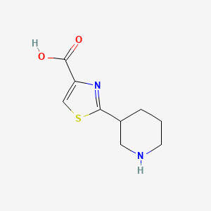 molecular formula C9H12N2O2S B13304626 2-(Piperidin-3-yl)-1,3-thiazole-4-carboxylic acid 